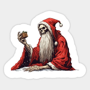 skeleton Santa Claus Sticker